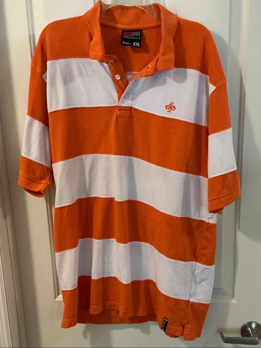 Southpole Authentic Collection Men’s Orange/White Large Stripe Polo XXL EUC